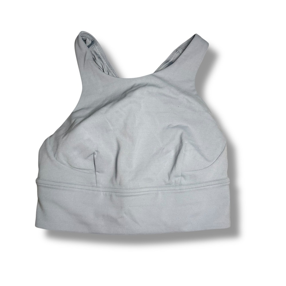 Lululemon Wunder Train Long Line High Neck Sports Bra Light Blue Sz 4 Racerback